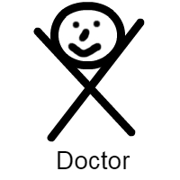 Letter X, face, smiley